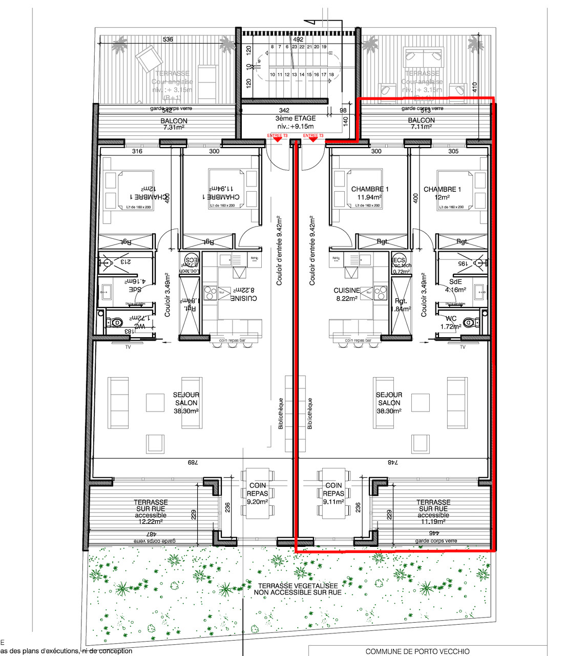 Porto-Vecchio, rue Cdt L'Herminier (PROXIMITÉ IMMÉDIATE du port de plaisance et de la vieille ville): Dans résidence avec garage, GRAND T-3 de STANDING VUE MER. Porto-Vecchio, rue Cdt L'Herminier (PROXIMITÉ IMMÉDIATE du port de plaisance et de la vieille ville): Dans résidence avec garage, GRAND T-3 de STANDING VUE MER.