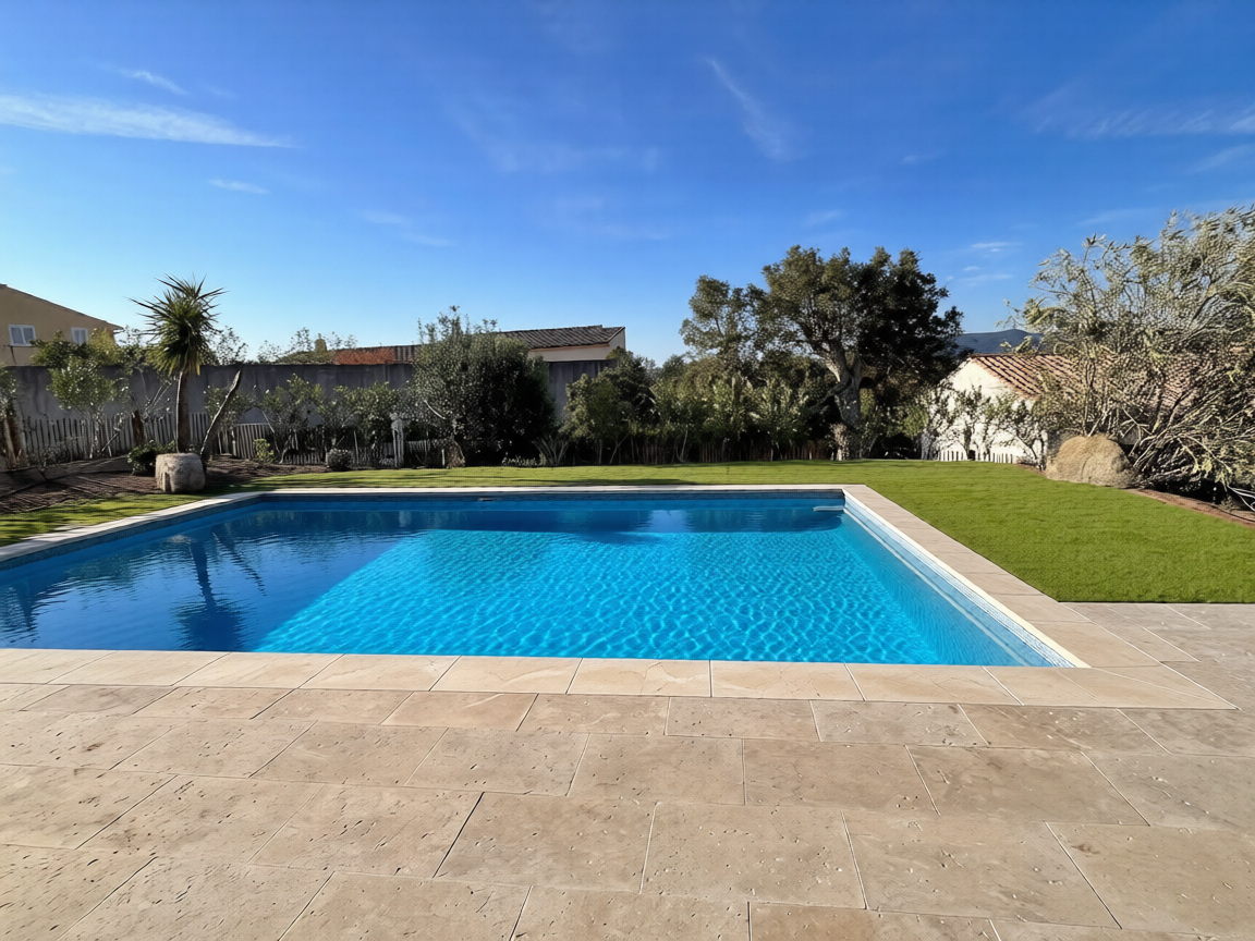 Ste Lucie de porto-Vecchio, à moins de 2 min. de la plage de Fautéa: VILLA T-4 NEUVE avec NIVEAU GARAGE + PISCINE 8x4 sur terrain clos et aménagé.